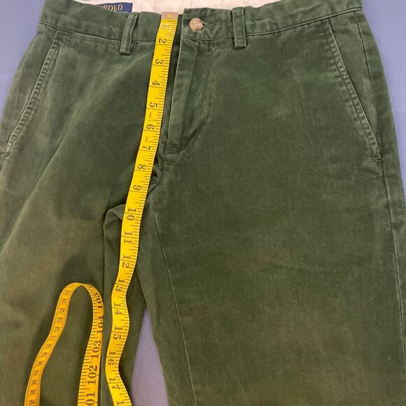 Polo Ralph Lauren Blue Label Slim Fit Chino Pants Size 30/32 Green Pre-owned - Picture 10 of 12